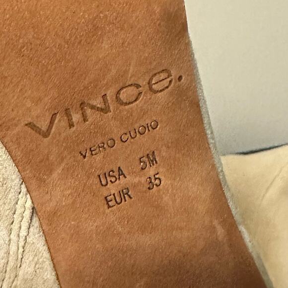 Vince Women's Highland Knee High Boots Dune Suede Beige Size 5 Heeled Leather - Picture 11 of 11